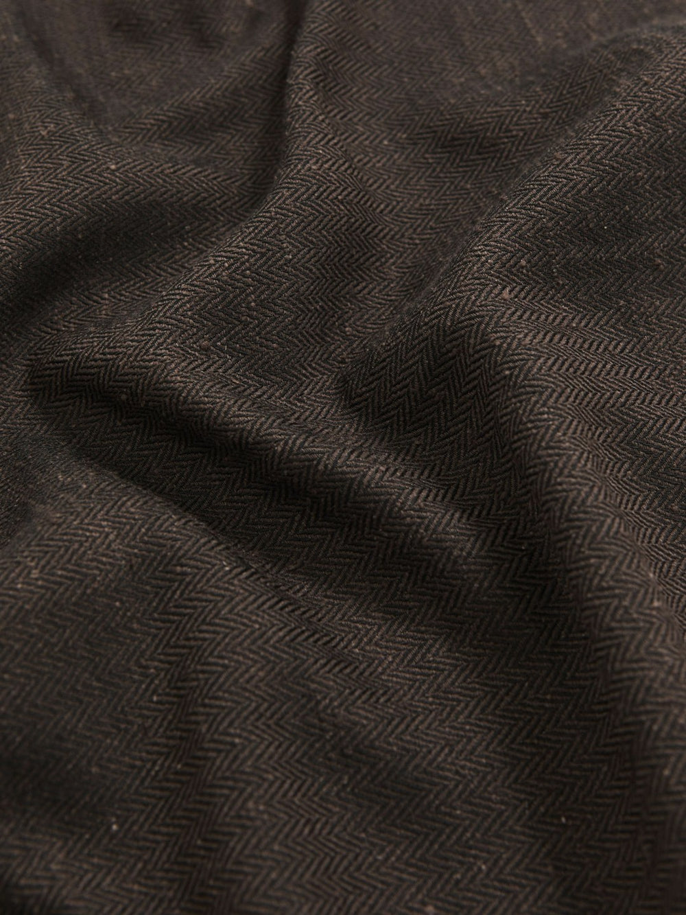 Silk Blend Herringbone Pocket Square Chocolate Brown | Mens