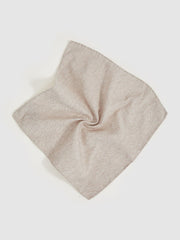 Wool Silk Textured Pocket Square Oatmeal | Mens