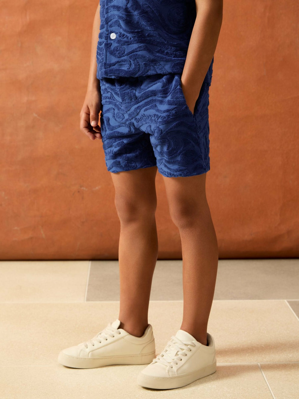 9-13 yrs SmileyWorld Wave Texture Shorts Bright Blue | Children