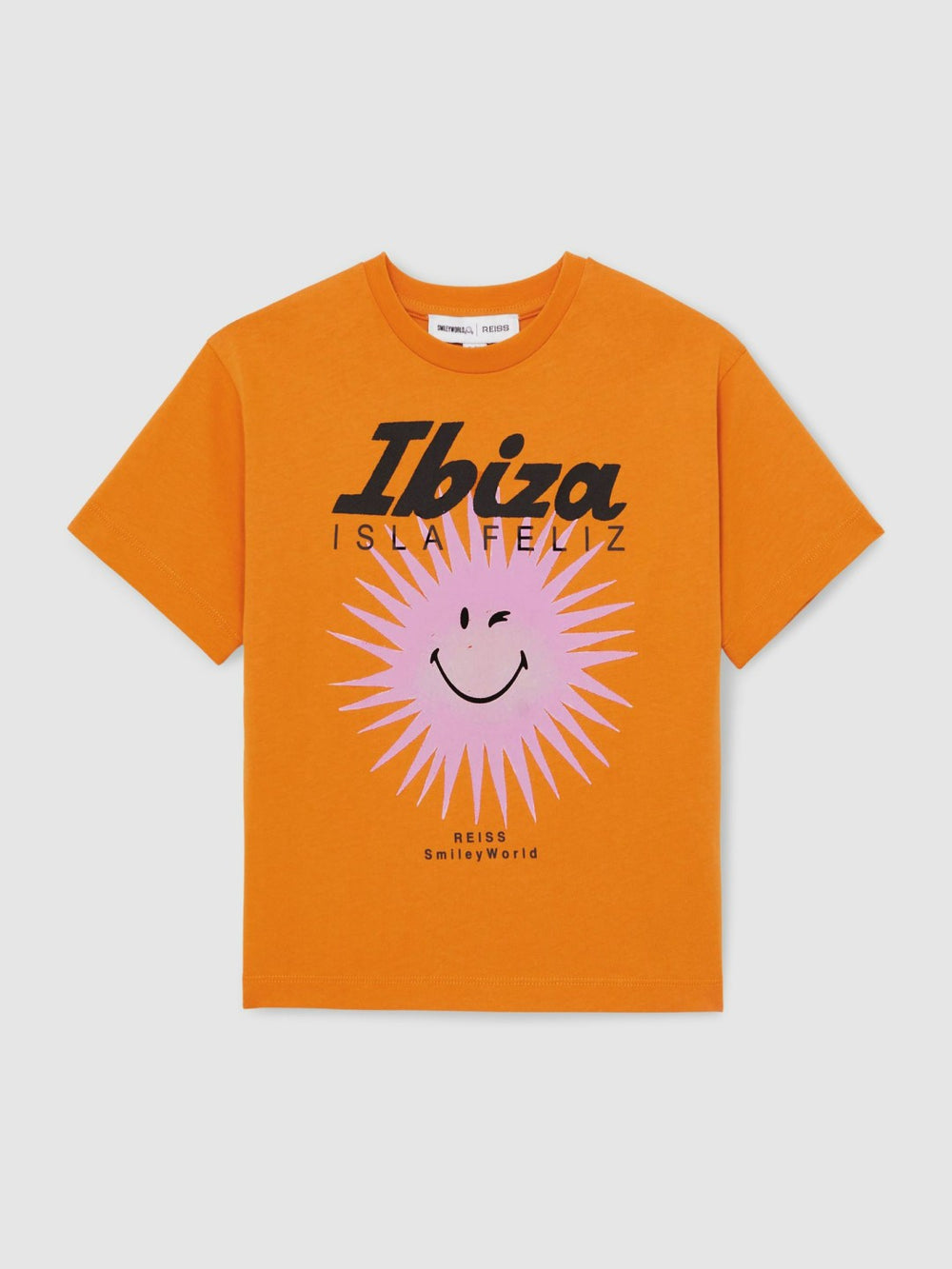 9-13 yrs SmileyWorld Sun Motif T-Shirt Orange | Children