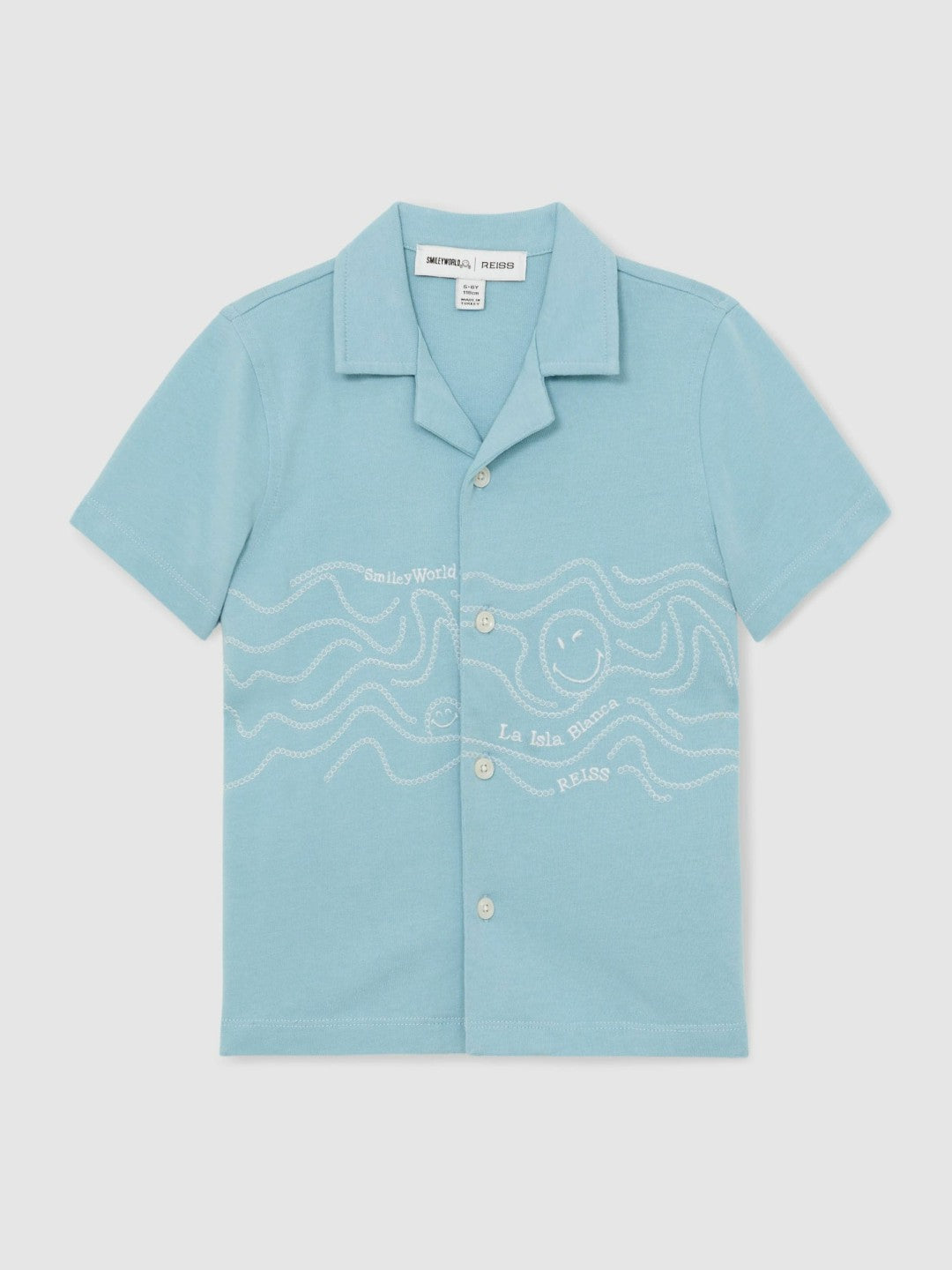 9-13 yrs SmileyWorld Embroidered Shirt Sky Blue | Children