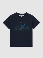 13-14 yrs Superman Raglan Logo T-Shirt Navy Blue | Children