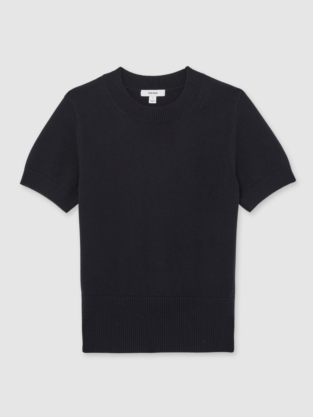 Cotton And Wool Crew-Neck Top Navy | Womens