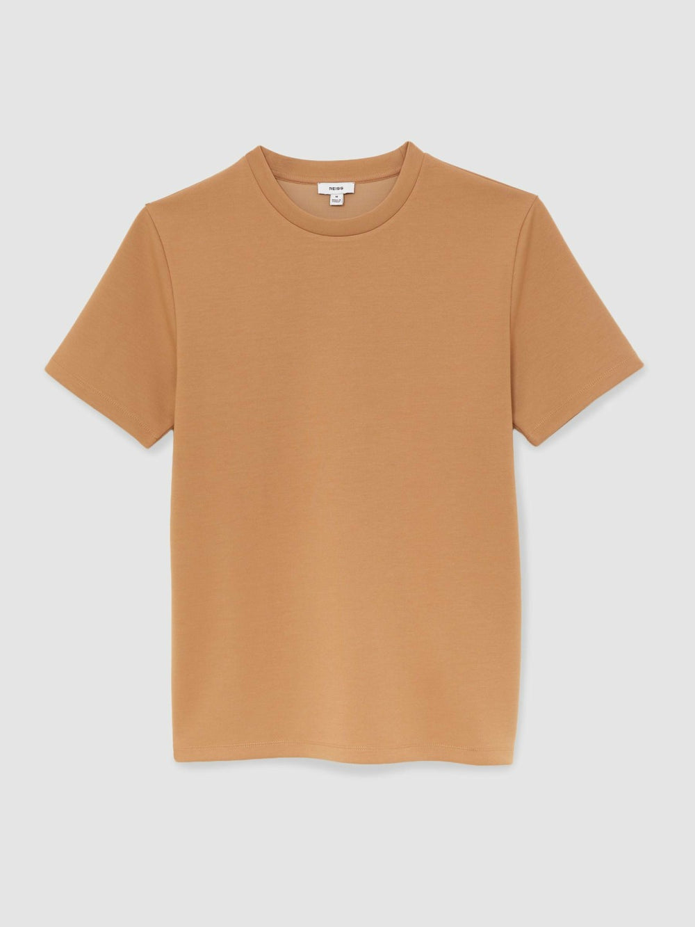 Interlock Jersey Crew Neck T-Shirt Light Camel Brown | Mens
