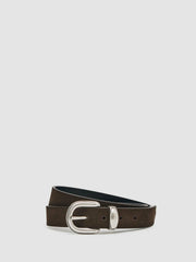 Suede Western-Style Belt Dark Brown | Mens