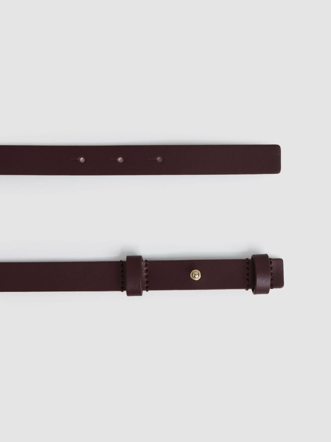 Leather Square Hinge Belt Burgundy | Womens