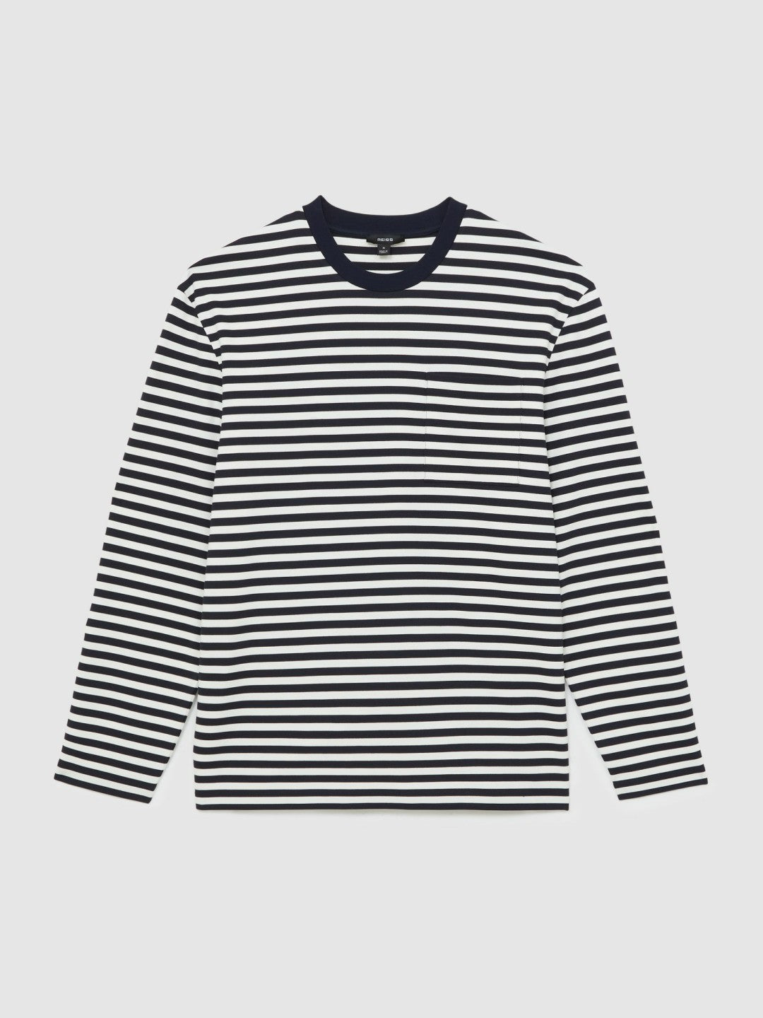 Striped Crew-Neck T-Shirt Navy/White | Mens