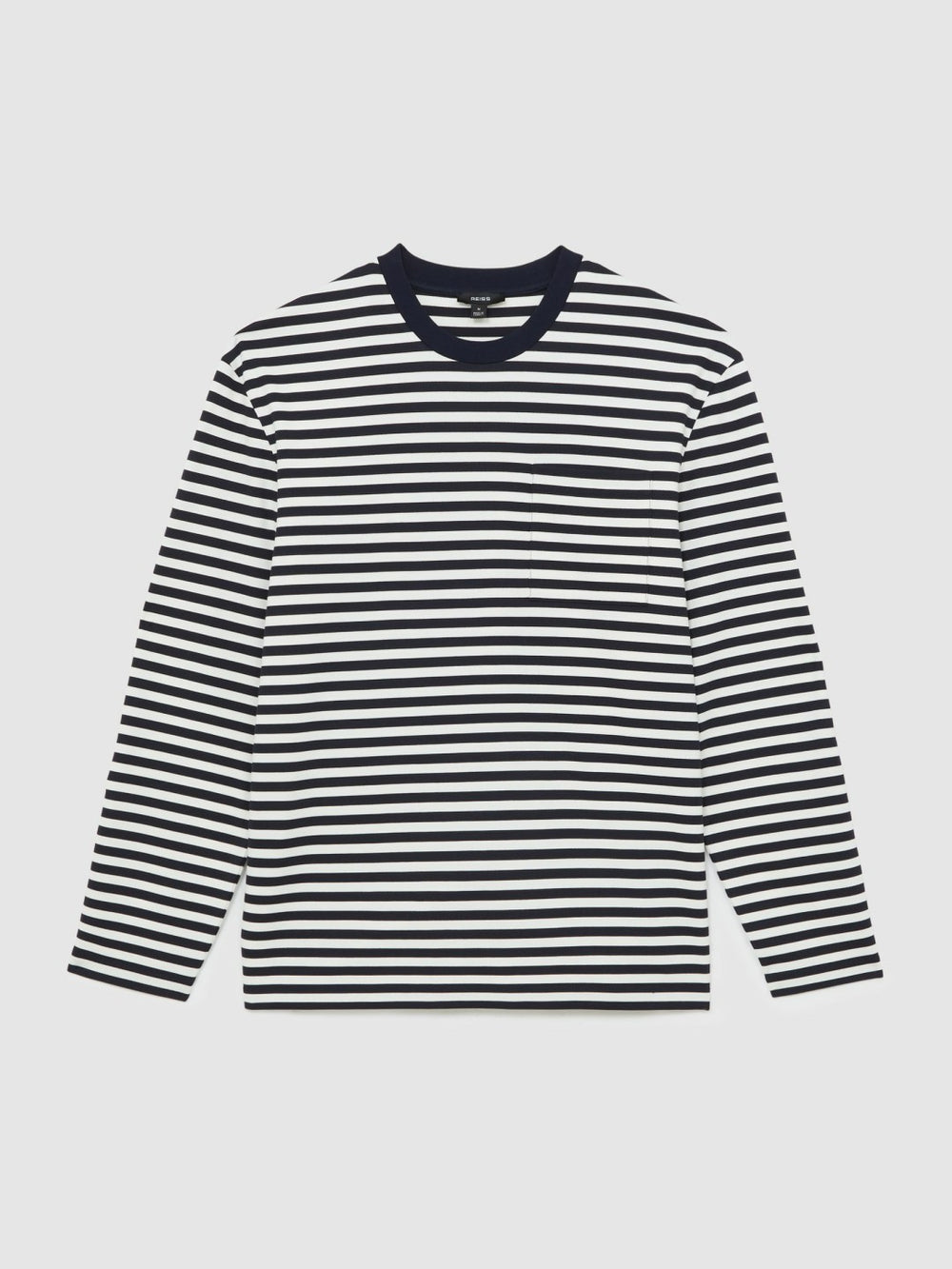 Striped Crew-Neck T-Shirt Navy/White | Mens