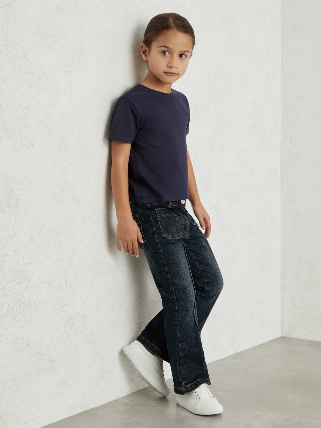 3-9 yrs Cotton Crew Neck T-Shirt Navy | Children