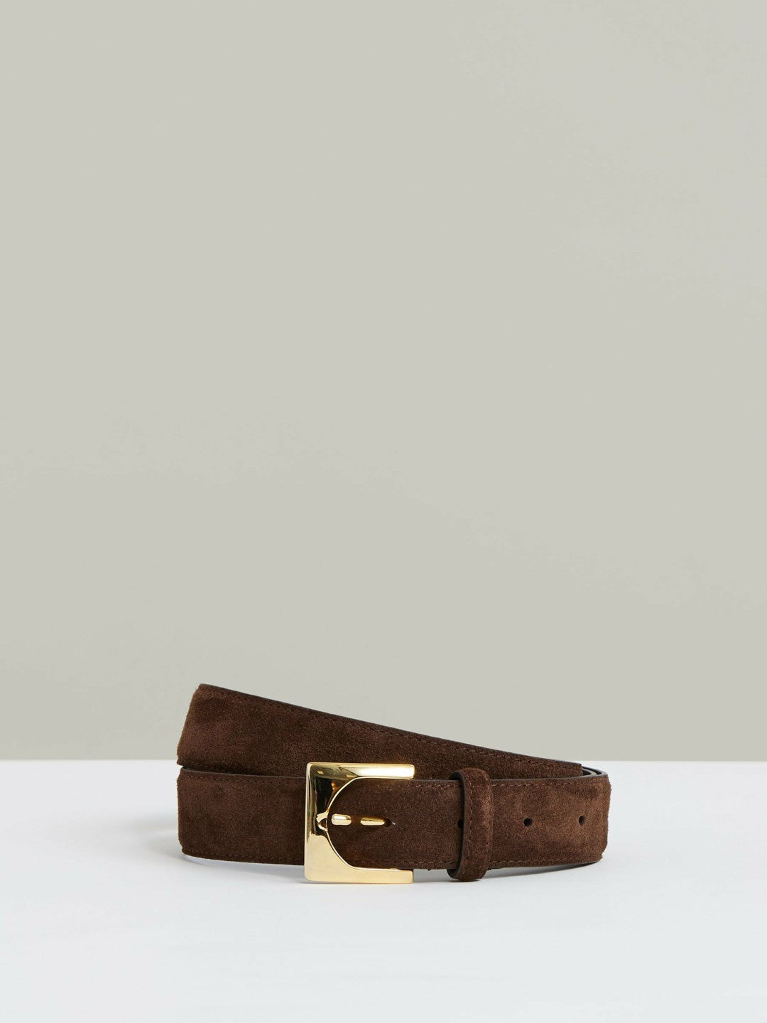 Suede Square Buckle Belt Chocolate | Womens