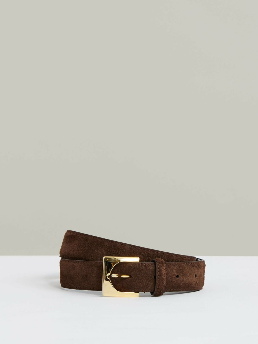 Suede Square Buckle Belt Chocolate | Womens