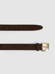 Suede Square Buckle Belt Chocolate | Womens