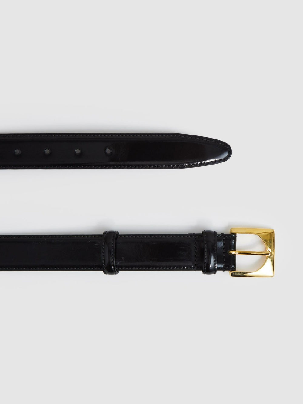 Suede Square Buckle Belt Black | Womens