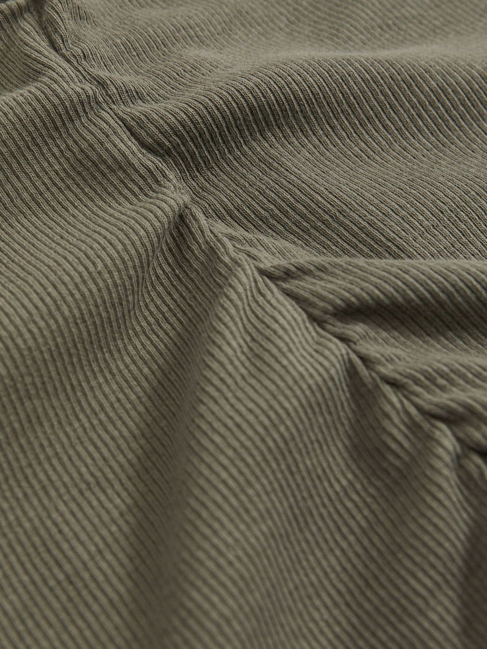 Ribbed Ruched Waist Vest Khaki Green | Womens