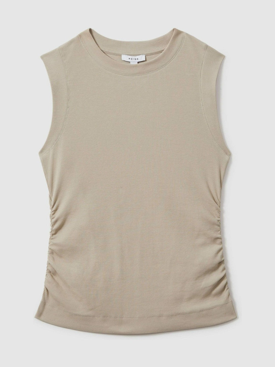 Ribbed Ruched Waist Vest Camel | Womens