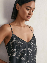 Printed Maxi Slip Dress Navy | Womens