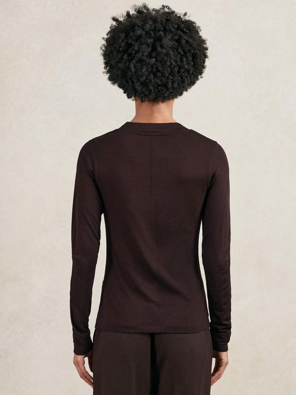 Jersey V-Neck Top Plum | Womens