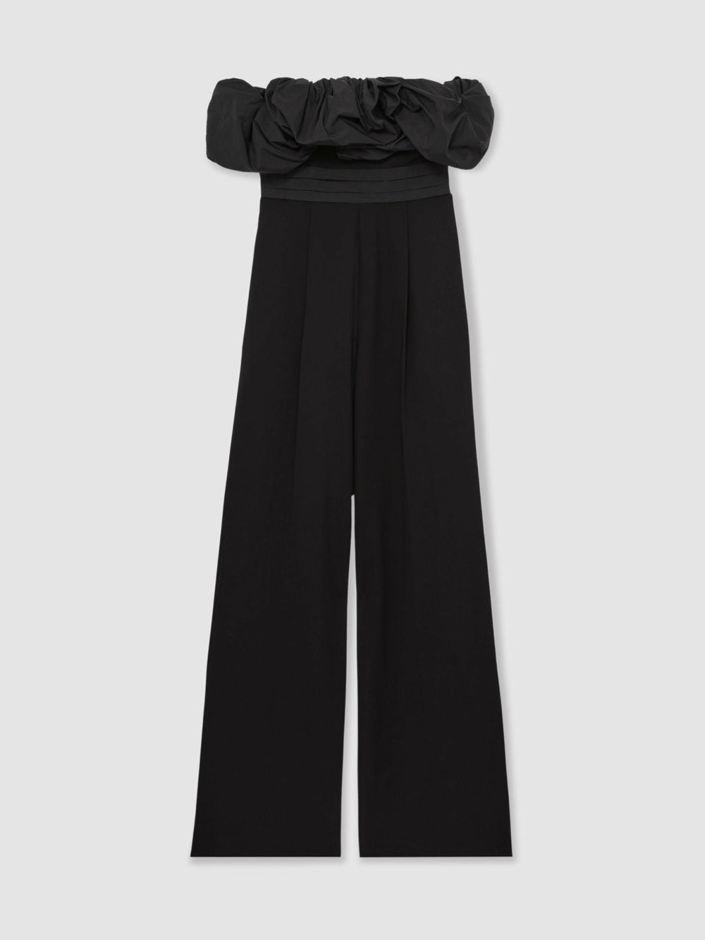 Sculptural Strapless Wide-Leg Jumpsuit Black | Womens