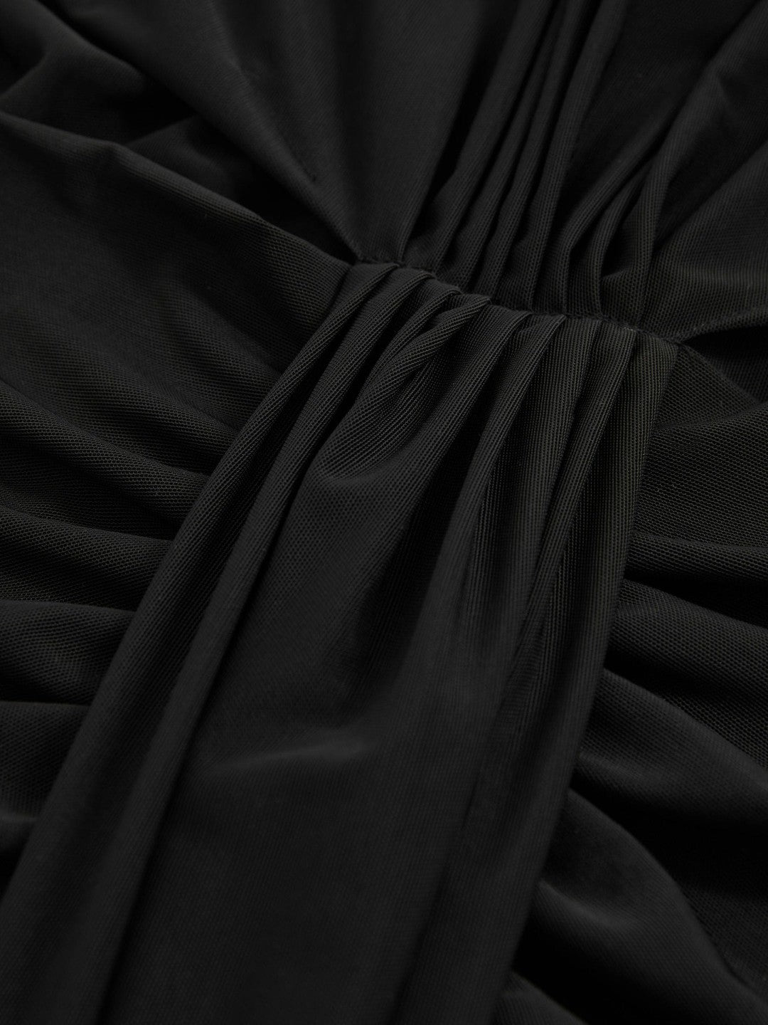 Petite Sheer Ruched Maxi Dress Black | Womens