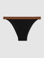 Contrast-Trim Bikini Bottoms Black/Tan | Womens