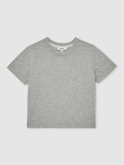 9-13 yrs Cotton-Blend Crew-Neck T-Shirt Grey Marl | Children