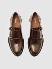 Leather Double-Strap Monk Shoes Tan | Womens