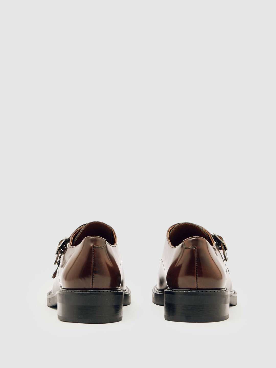 Leather Double-Strap Monk Shoes Tan | Womens