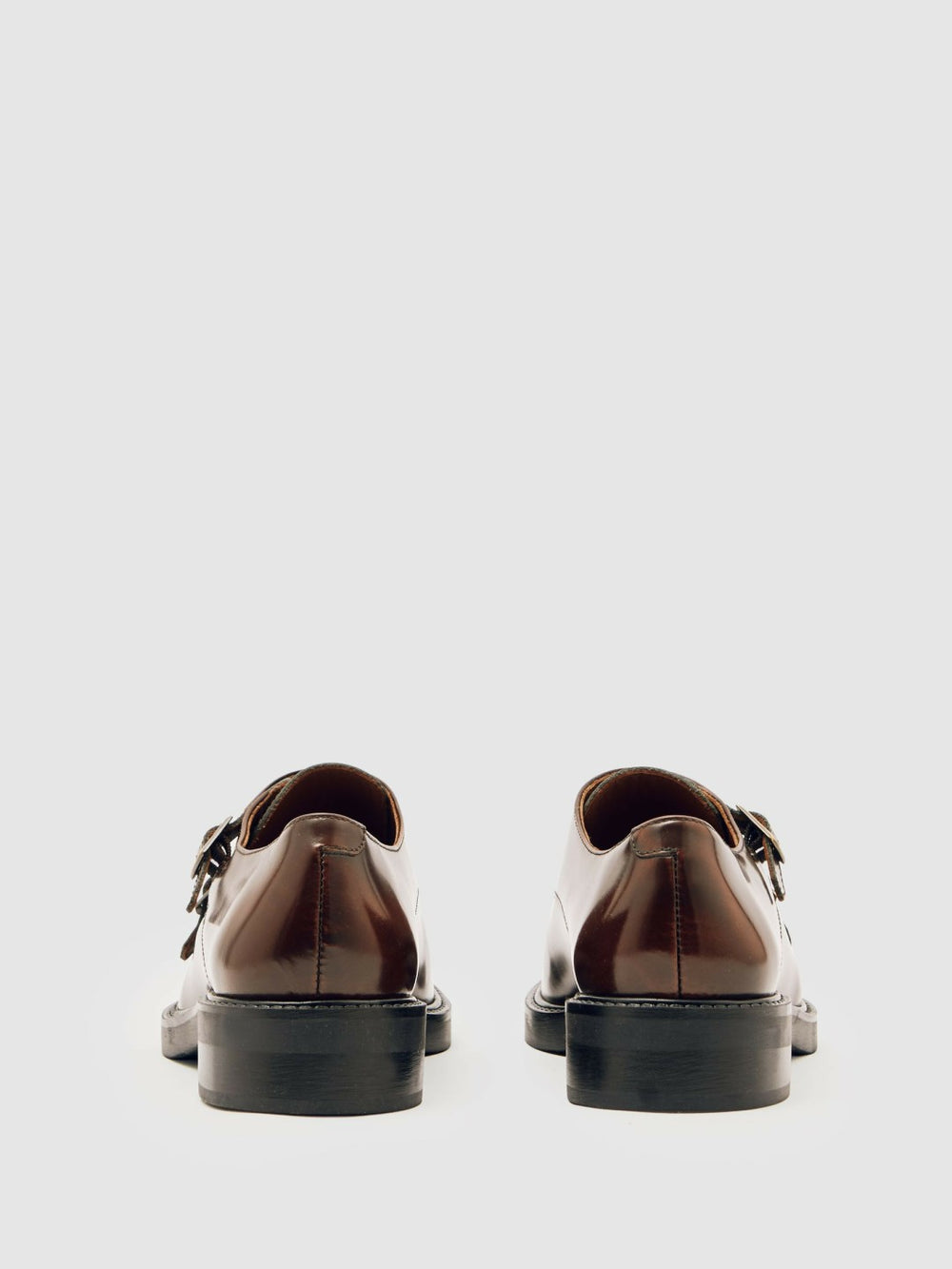 Leather Double-Strap Monk Shoes Tan | Womens