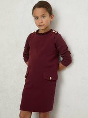 9-13 yrs Button-Detail Sleeveless Shift Dress Berry | Children