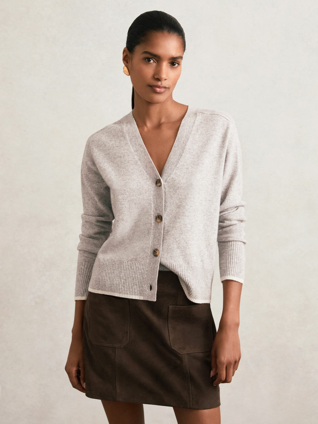 Mini Suede Patch Pocket Skirt Chocolate Brown | Womens