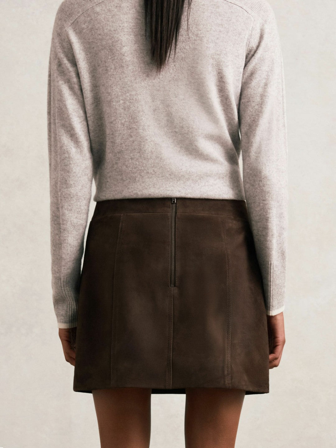 Mini Suede Patch Pocket Skirt Chocolate Brown | Womens
