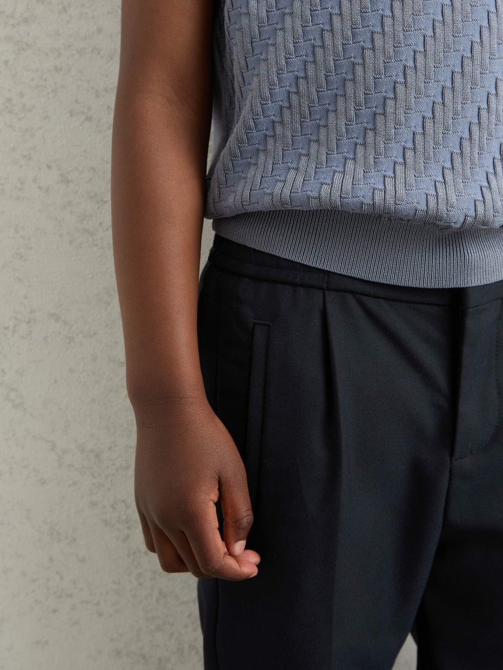 9-13 yrs Relaxed-Fit Pleated Tapered Trousers Navy | Children