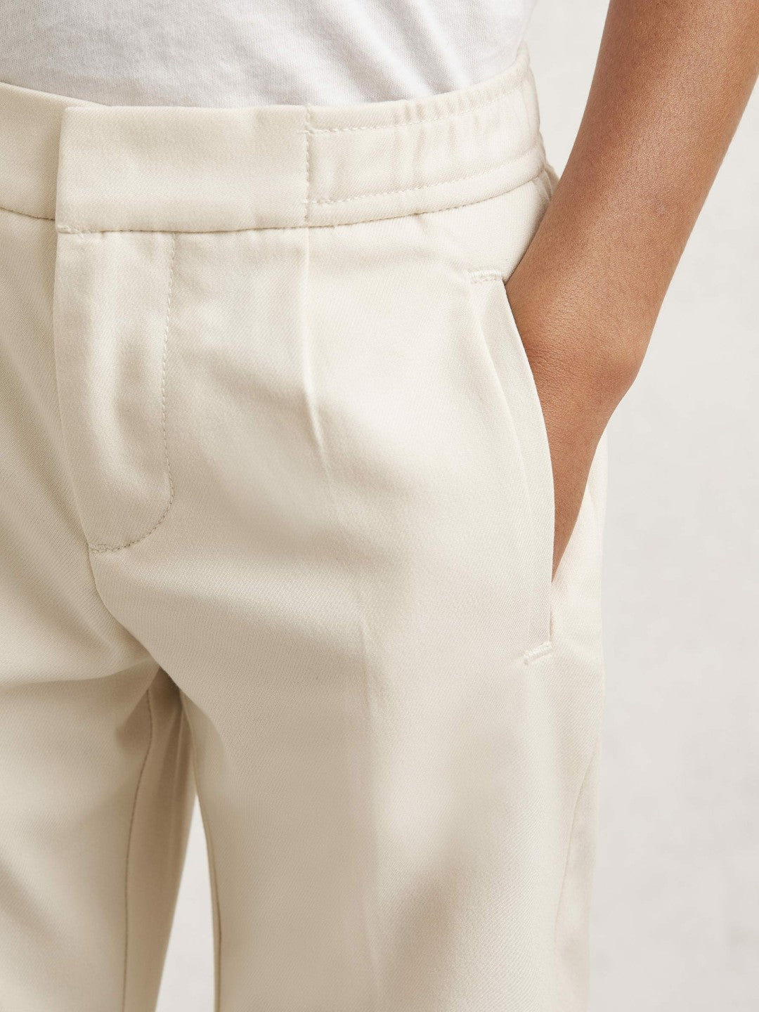 9-13 yrs Relaxed-Fit Pleated Tapered Trousers Off White | Children