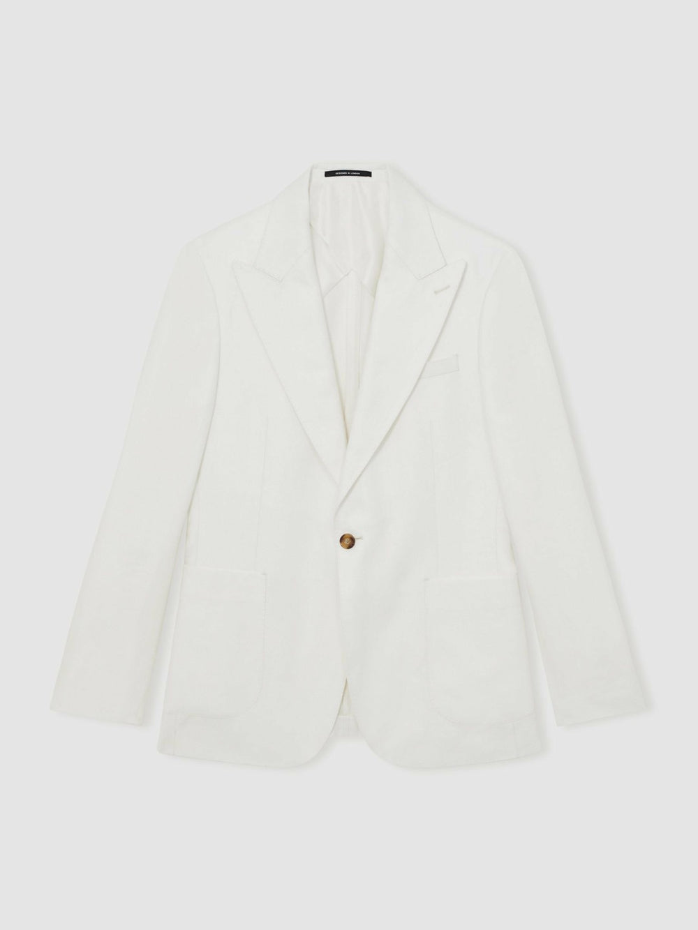 Slim Fit Lyocell Linen Single Breasted Suit Blazer White | Mens