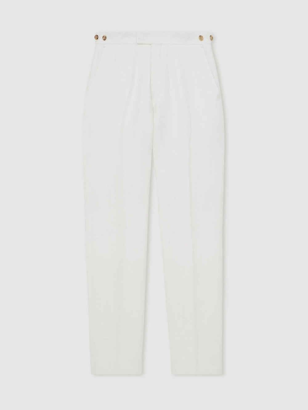Slim Fit Lyocell Linen Suit Trousers White | Mens