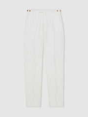 Slim Fit Lyocell Linen Suit Trousers White | Mens