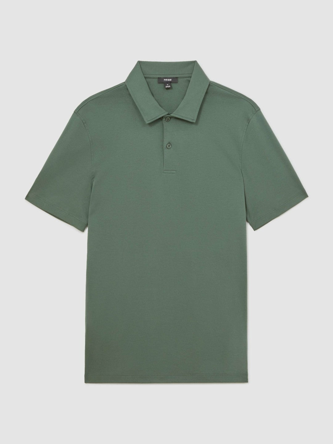 Cotton Short-Sleeve Polo Shirt Kale Green | Mens