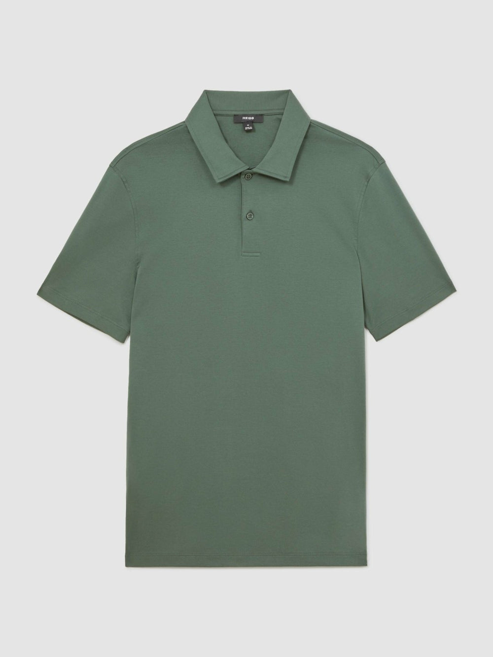 Cotton Short-Sleeve Polo Shirt Kale Green | Mens