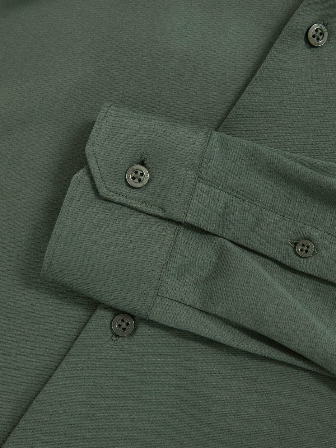 Cotton-Jersey Button-Through Shirt Kale Green | Mens