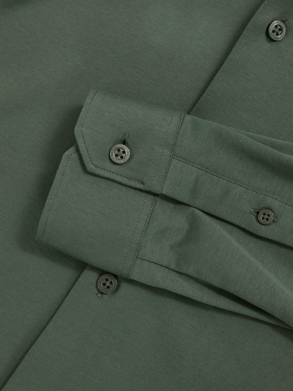 Cotton-Jersey Button-Through Shirt Kale Green | Mens