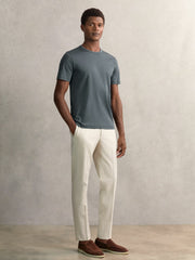 Airwater-Cotton Crew-Neck T-Shirt Airforce Blue | Mens
