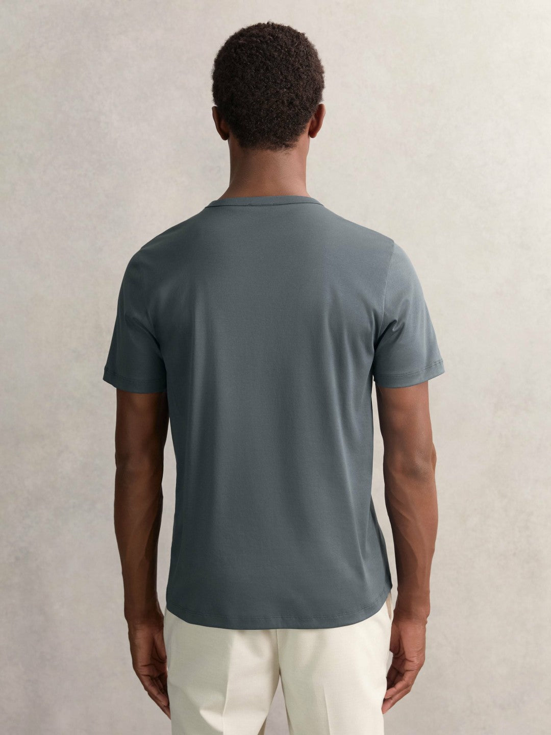 Airwater-Cotton Crew-Neck T-Shirt Airforce Blue | Mens