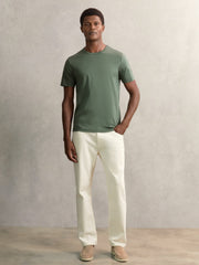 Airwater-Cotton Crew-Neck T-Shirt Kale Green | Mens
