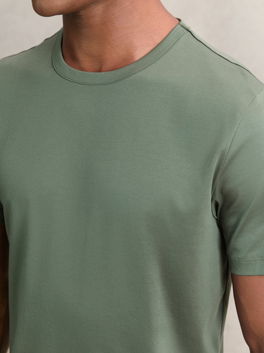 Airwater-Cotton Crew-Neck T-Shirt Kale Green | Mens