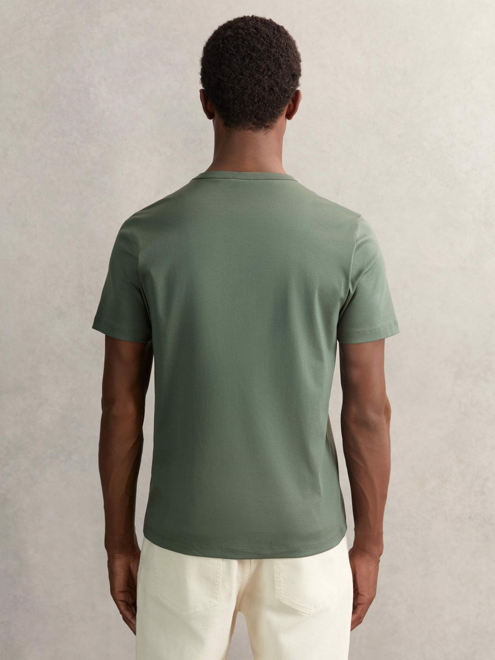 Airwater-Cotton Crew-Neck T-Shirt Kale Green | Mens