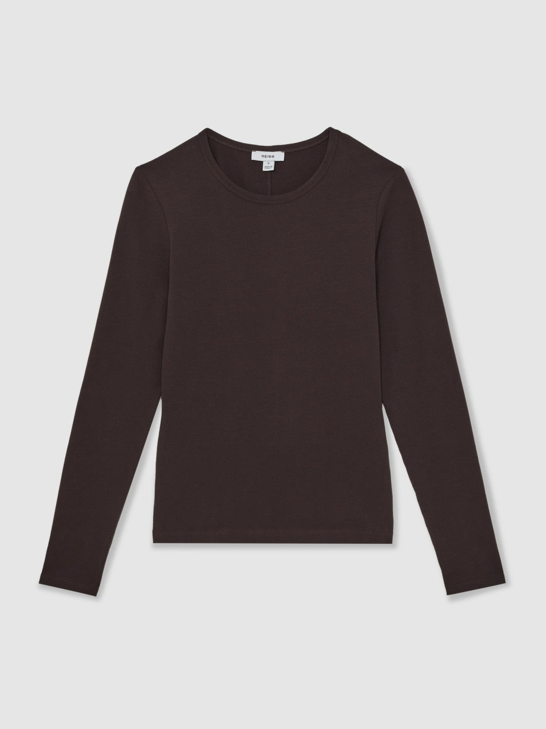 Cotton Crew-Neck Long-Sleeve T-Shirt With Stretch Plum Purple | Womens