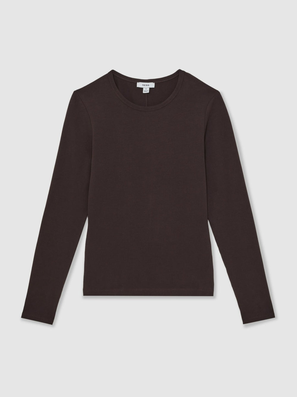 Cotton Crew-Neck Long-Sleeve T-Shirt With Stretch Plum Purple | Womens