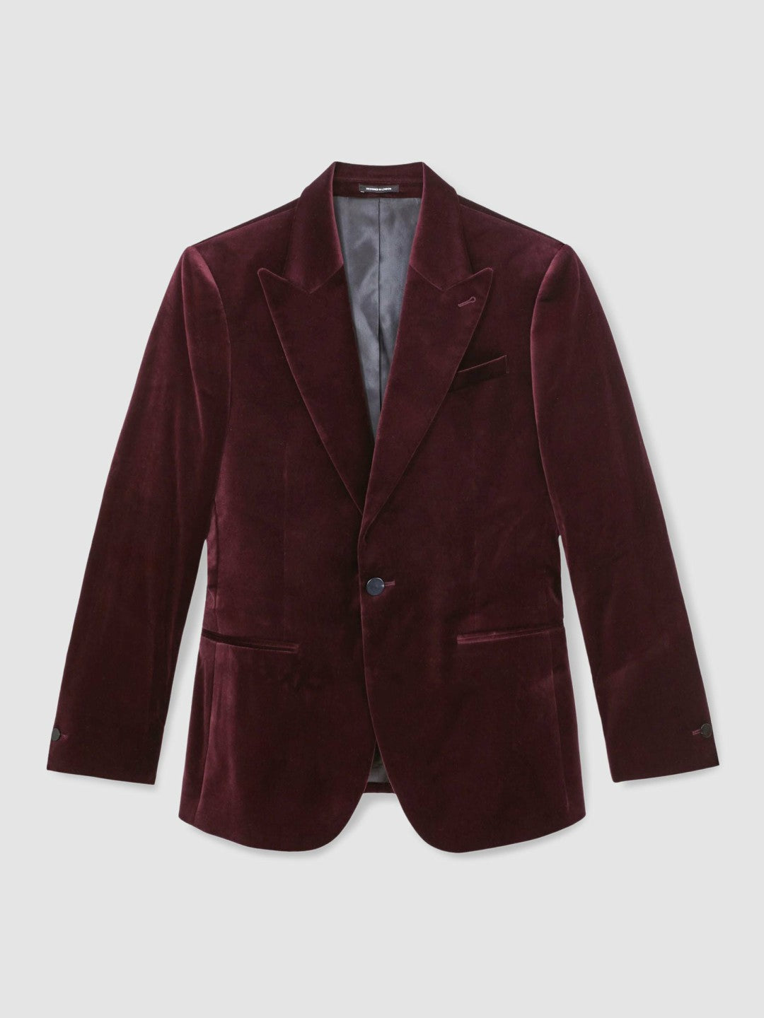 Single-Breasted Velvet Blazer Regular-Fit Bordeaux | Mens