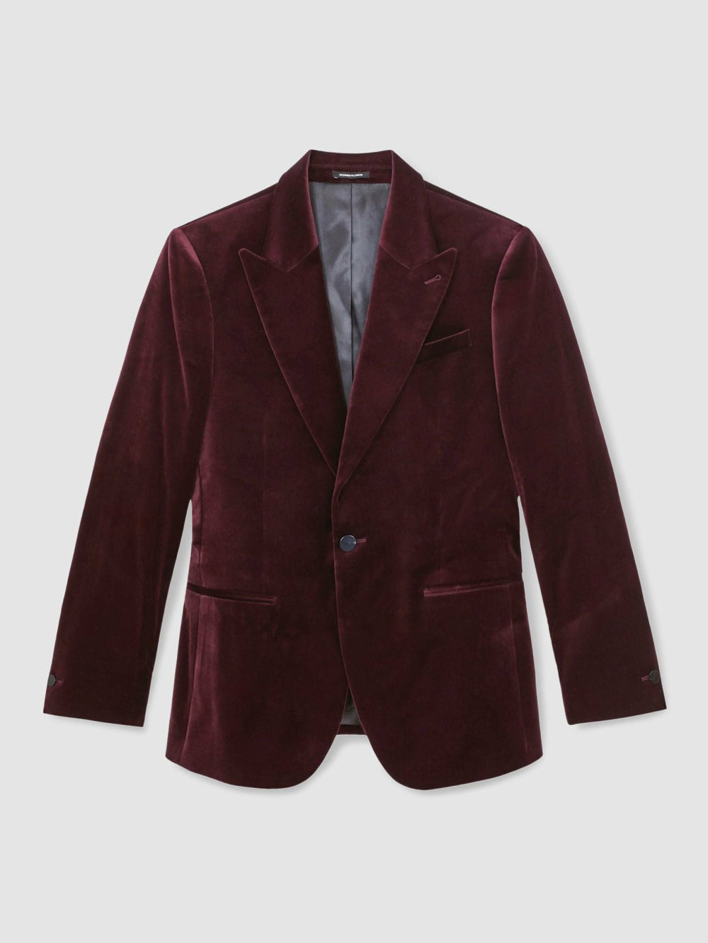 Single-Breasted Velvet Blazer Regular-Fit Bordeaux | Mens