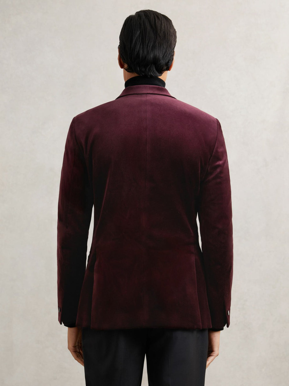 Single-Breasted Velvet Blazer Regular-Fit Bordeaux | Mens